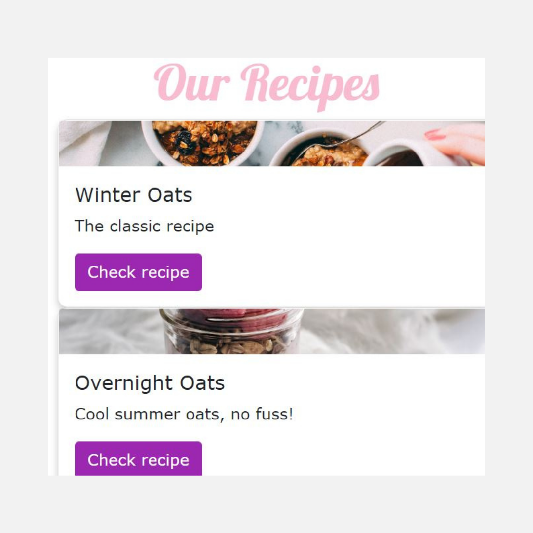 website about oats and recipes